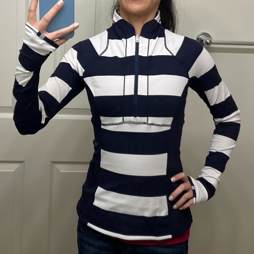 🍋Lululemon🍋 Striped mock neck long sleeve top
